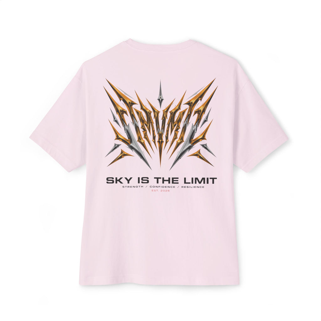 Sky Is The Limit Graphic Tee — Futuristic Tribal Backprint Cotton T-Shirt