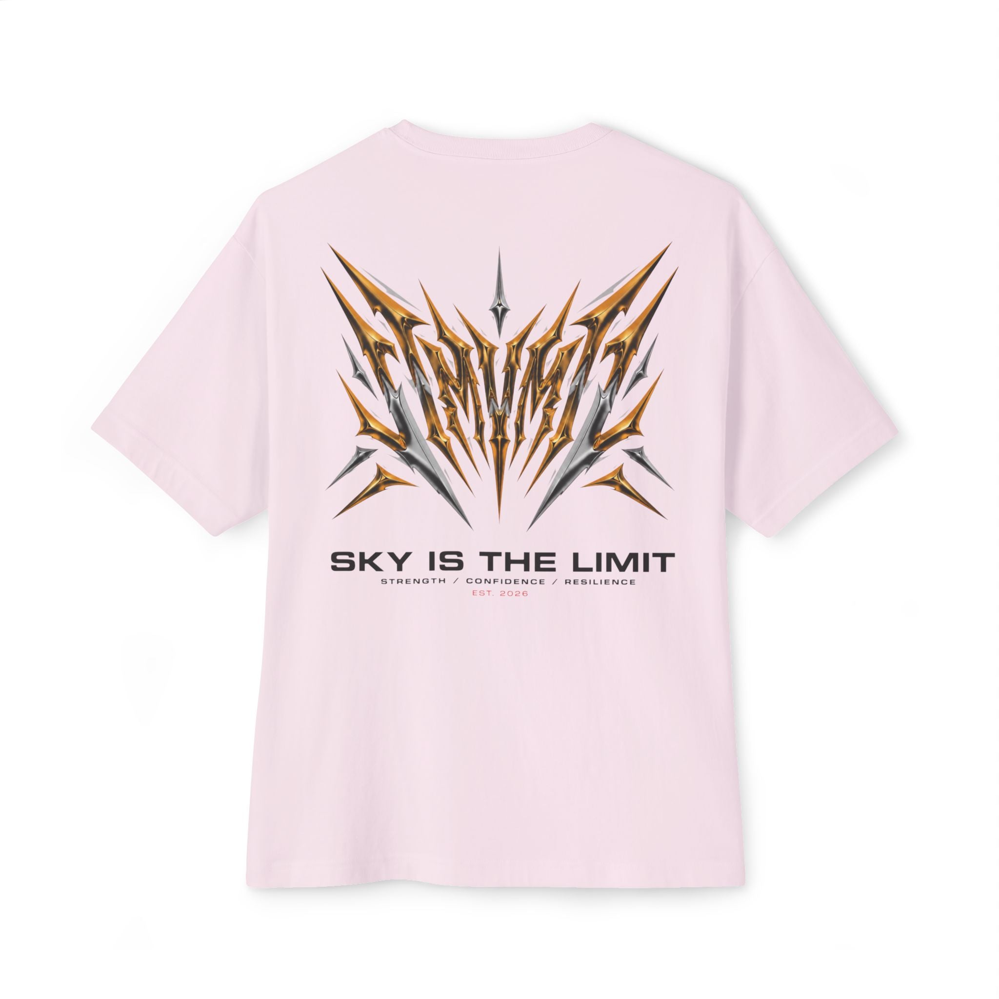 Sky Is The Limit Graphic Tee — Futuristic Tribal Backprint Cotton T-Shirt