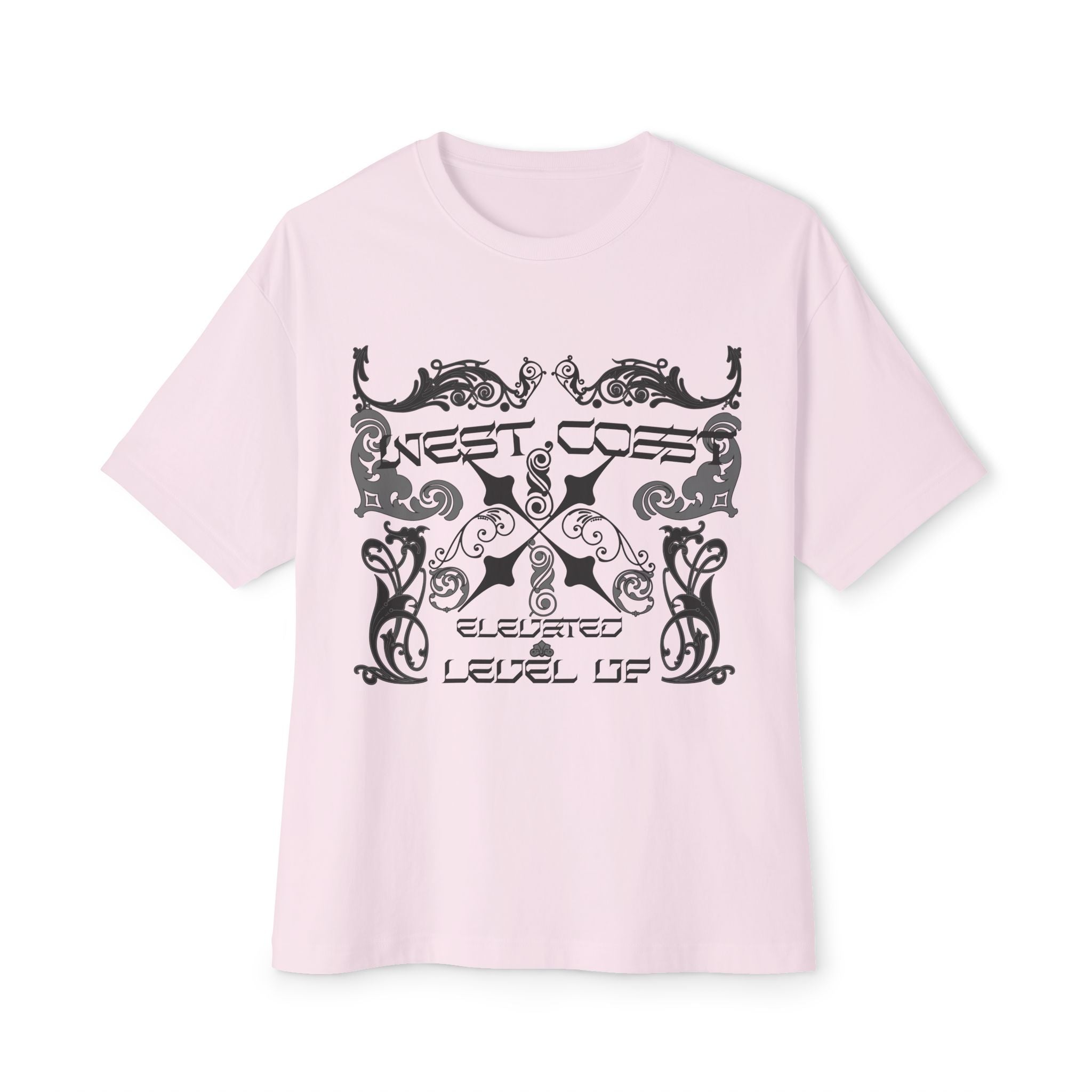 Boxy Tee — Retro Gothic Floral 'Next Level Up' Graphic Shirt