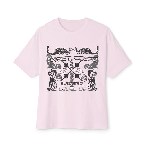 Boxy Tee — Retro Gothic Floral 'Next Level Up' Graphic Shirt