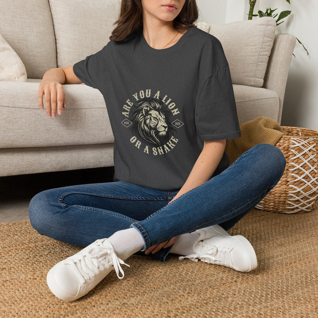 Are You a Lion or a Snake? Graphic Tee — Vintage Lion Emblem T-Shirt