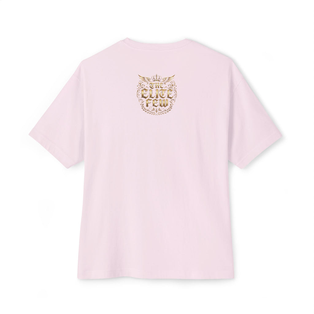 Boxy Tee — Minimal Gold Floral Front & 'Elite Crew' Back Graphic