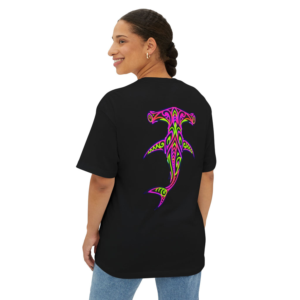 Hammerhead Shark Tee — Tribal Neon Hammerhead Graphic Shirt