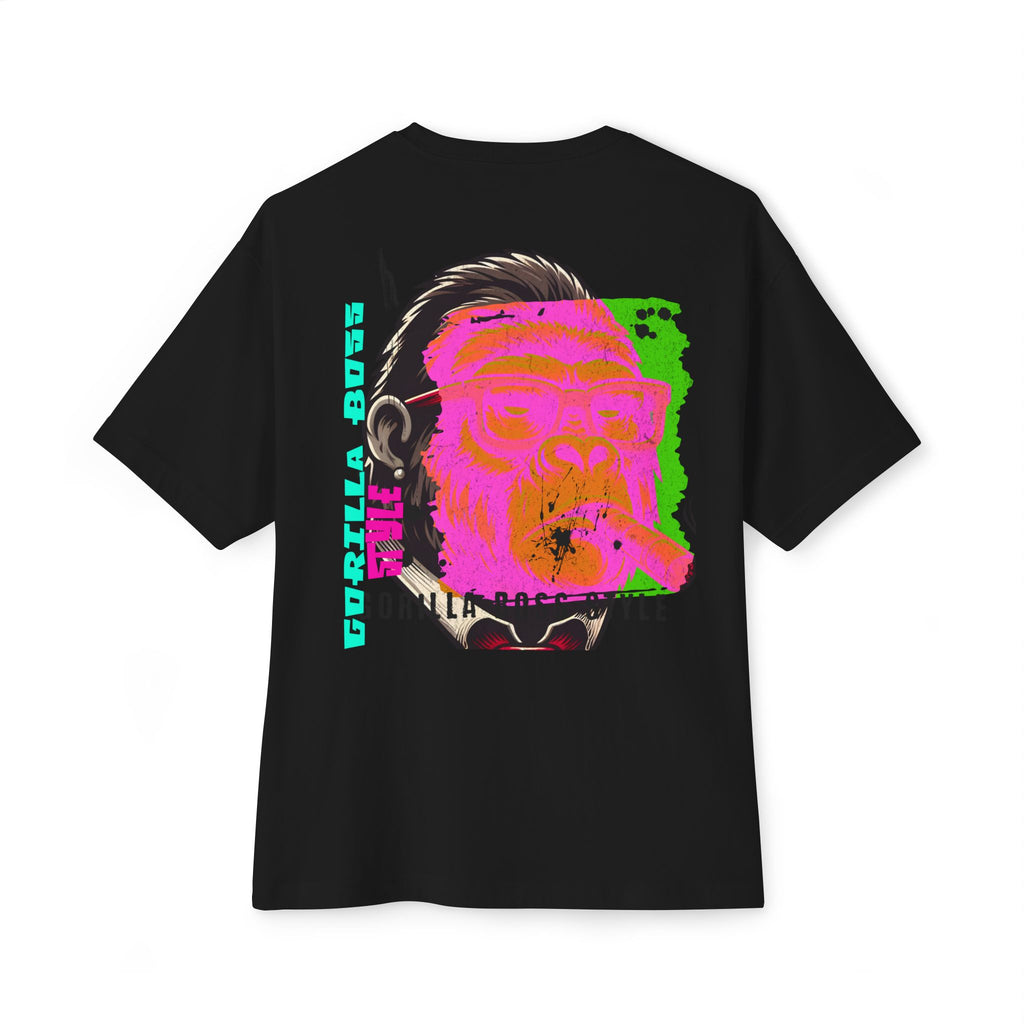 Graphic Tee — Neon Glitch Portrait Boxy T-Shirt