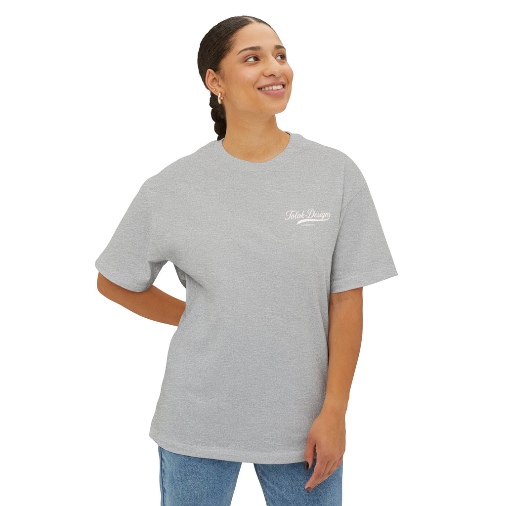 Boxy Tee — Minimal Script Chest Logo Black T‑Shirt