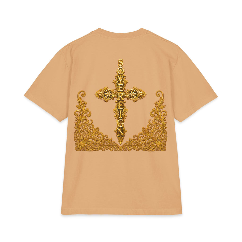 Sovereign Gold Cross T‑Shirt — Ornate Religious Graphic Tee