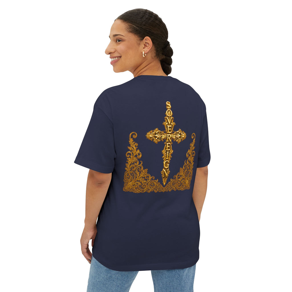 Sovereign Gold Cross T‑Shirt — Ornate Religious Graphic Tee