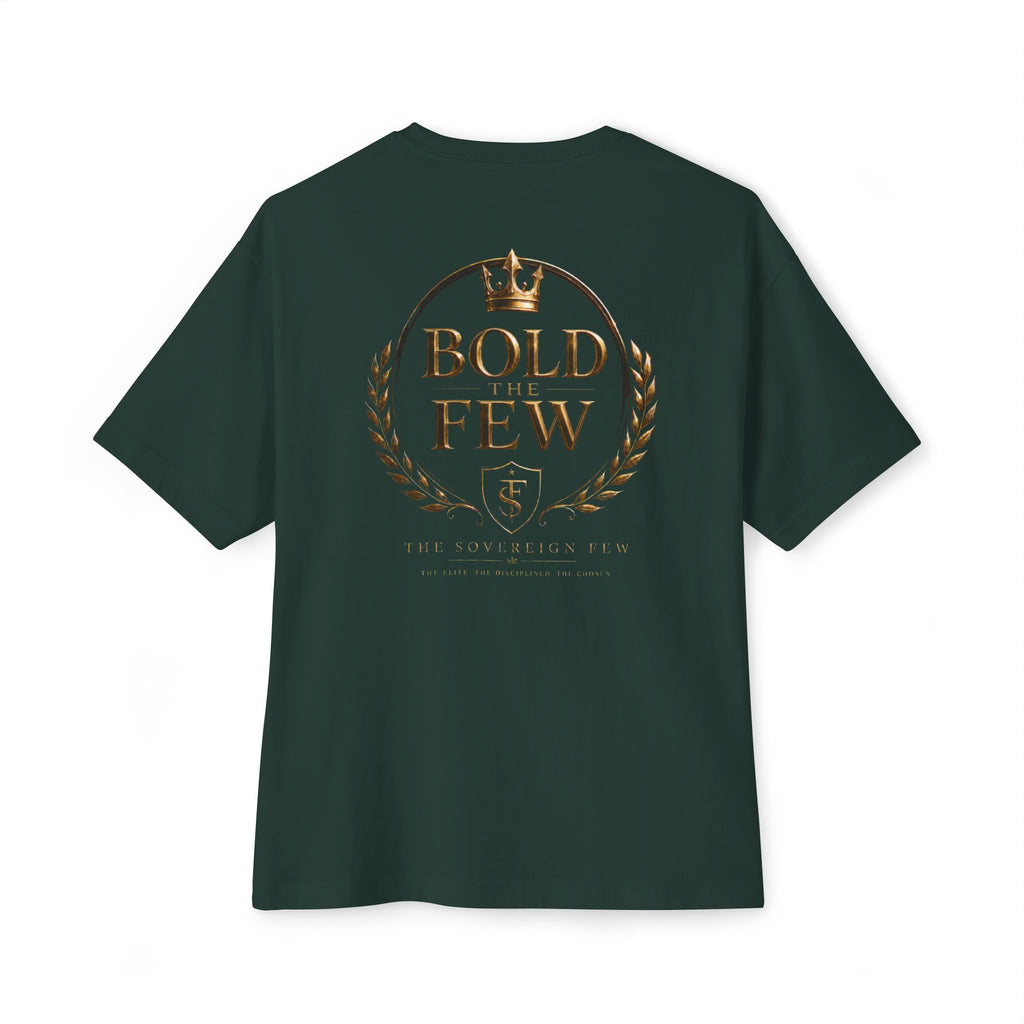 Bold Few Crest Tee — Minimalist White Oversized Shirt with Crown Logo