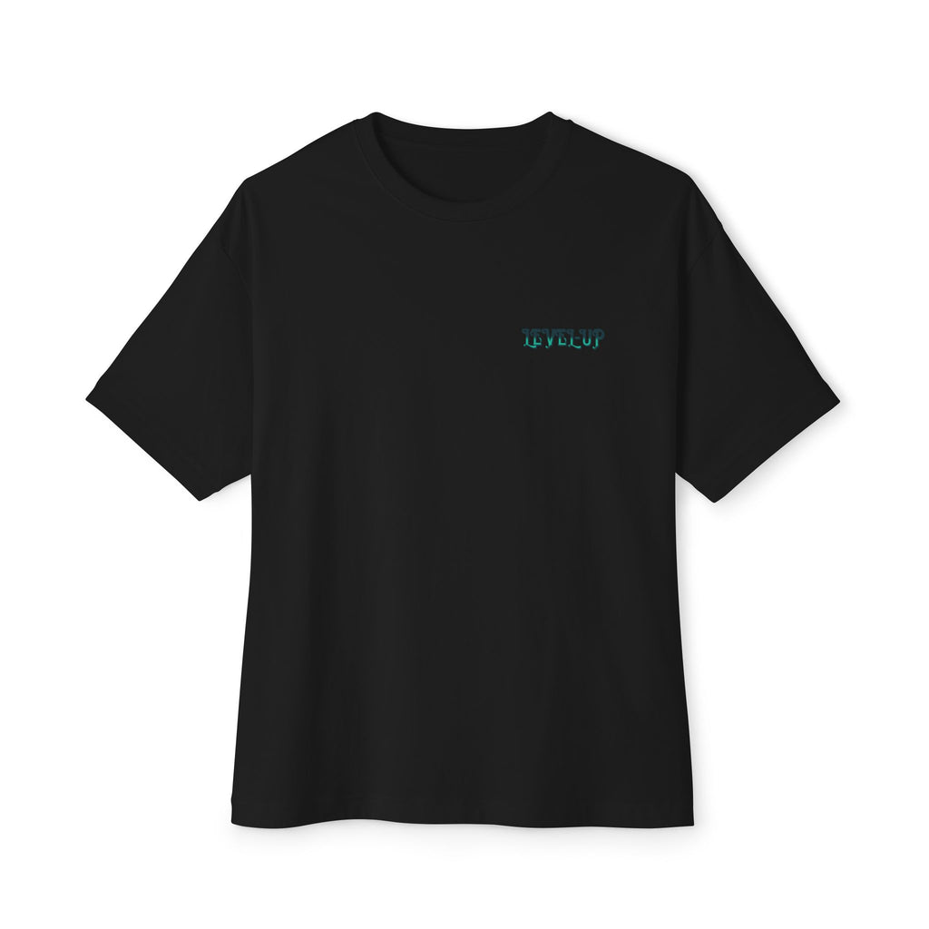 Level-Up Boxy Tee — Vintage Crest Graphic Oversized T-Shirt