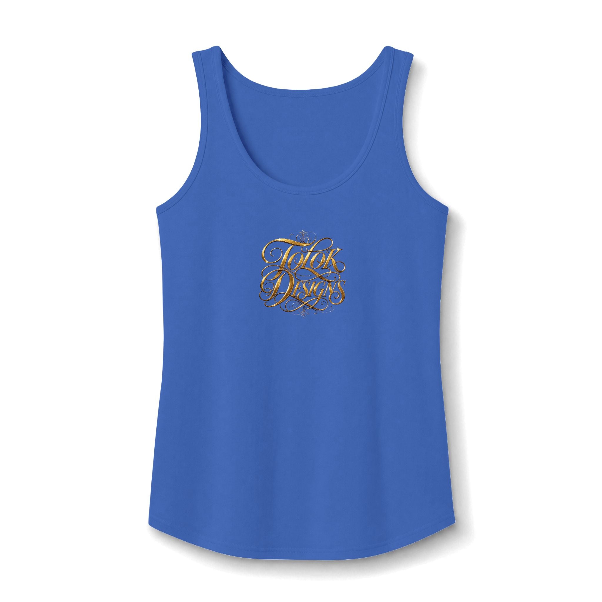 Women's Tank Top — Gold Script "Hot Mess" Small Chest Design