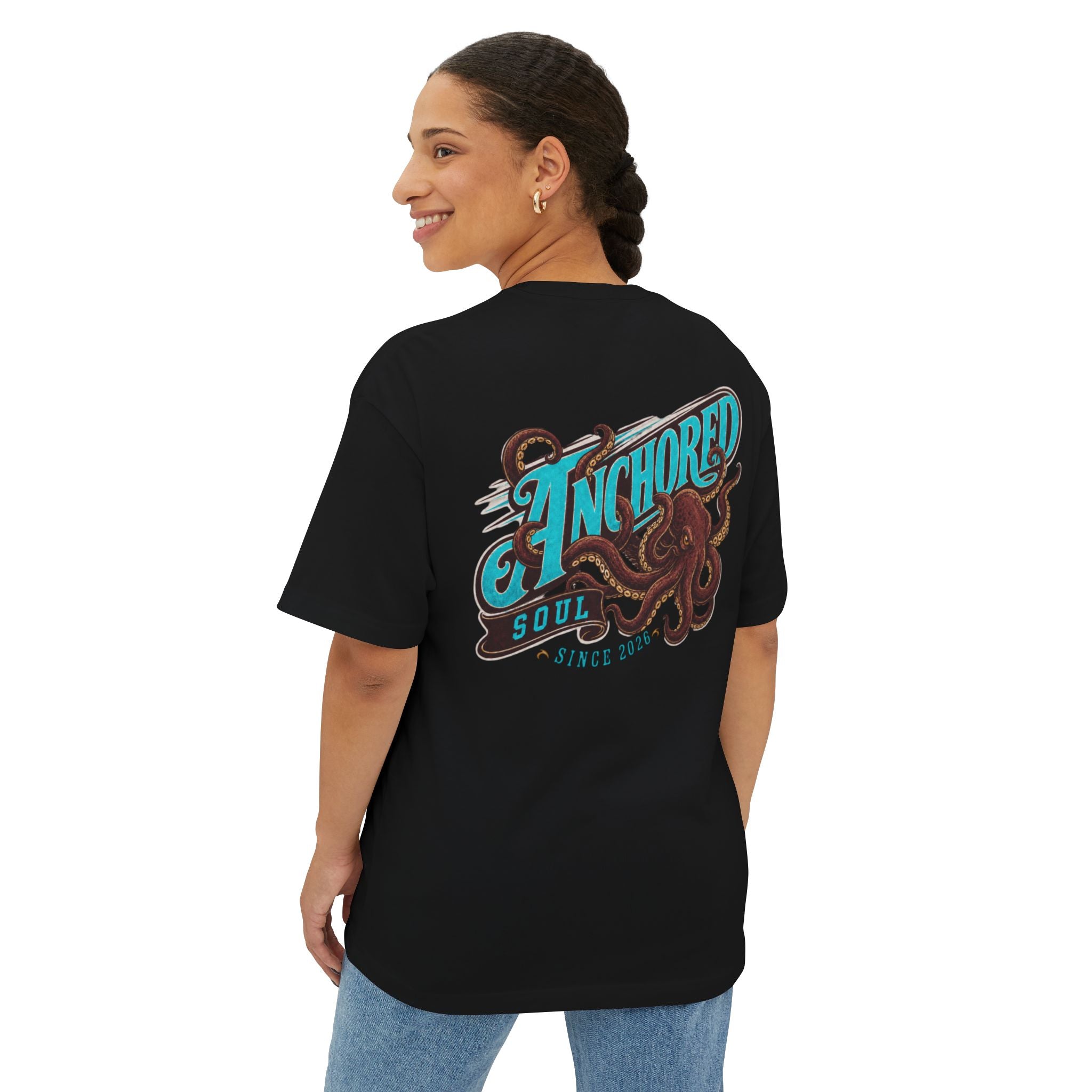 Anchored Soul Octopus Tee — Graphic Oversized Boxy T-Shirt