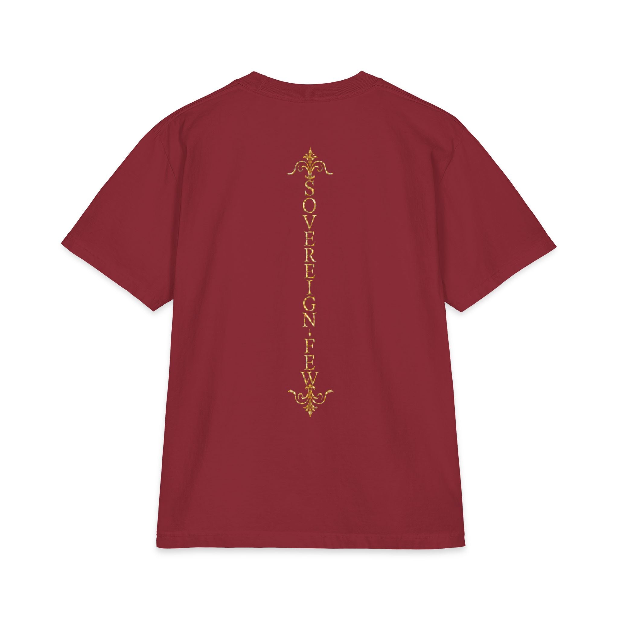 Sovereign Blessings T‑Shirt — Ornate Gold Script Short Sleeve