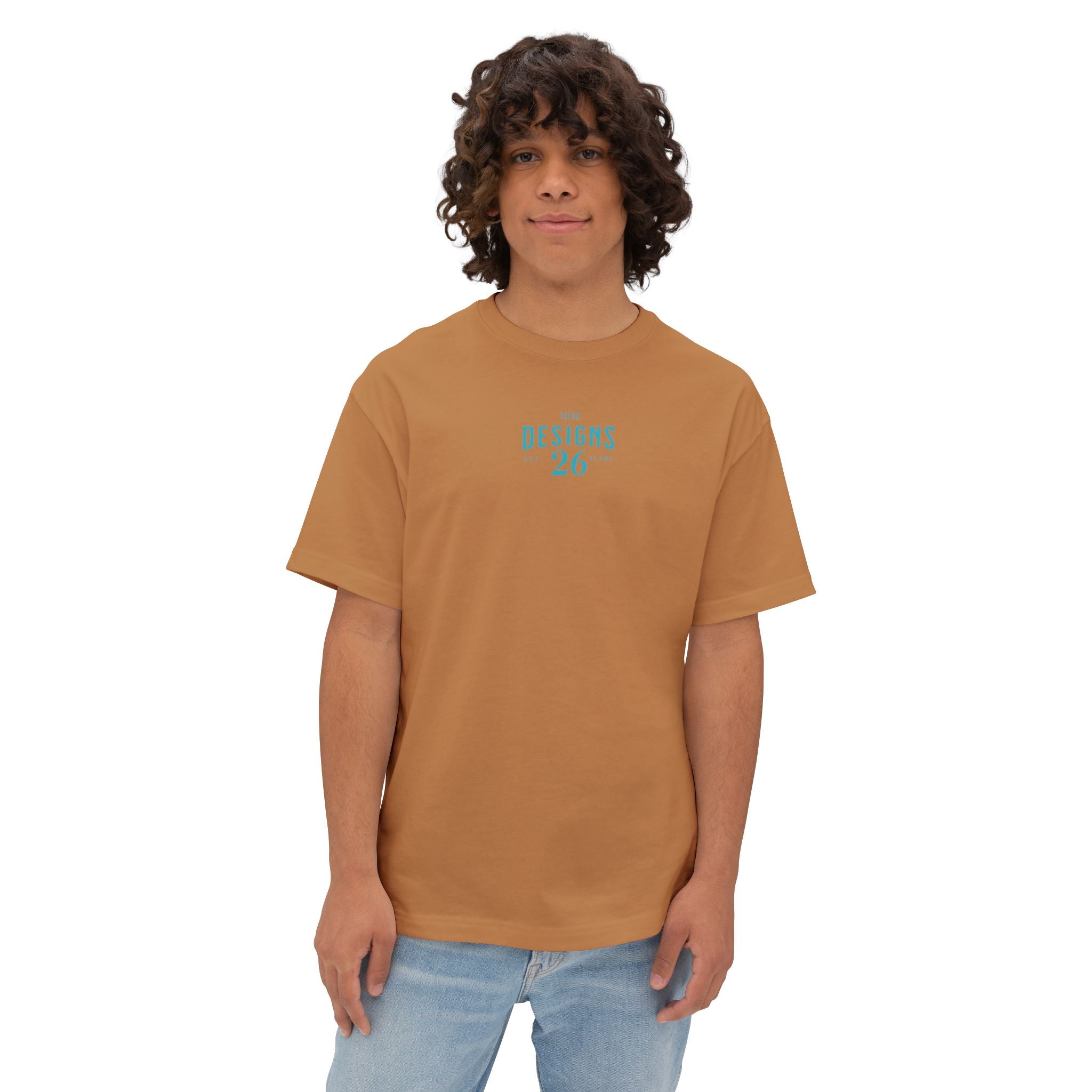 Designs 26 Graphic Tee — Minimal Retro Logo Oversized Boxy T‑Shirt