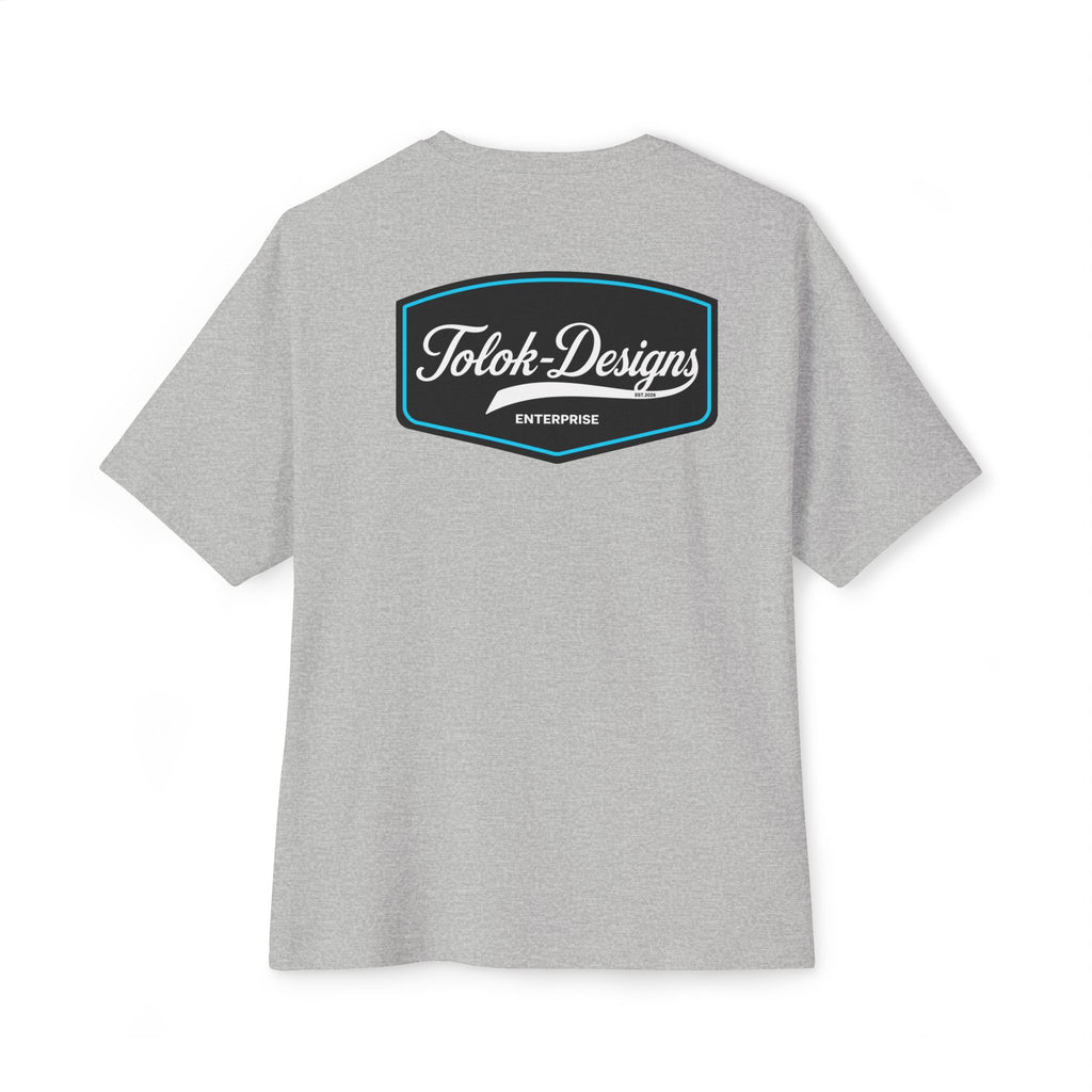 Boxy Tee — Minimal Script Chest Logo Black T‑Shirt