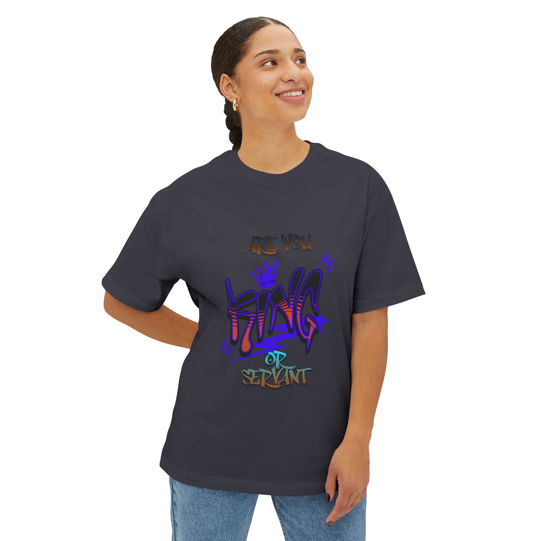 King Graffiti Tee — "Are You King" Streetwear Boxy T‑Shirt