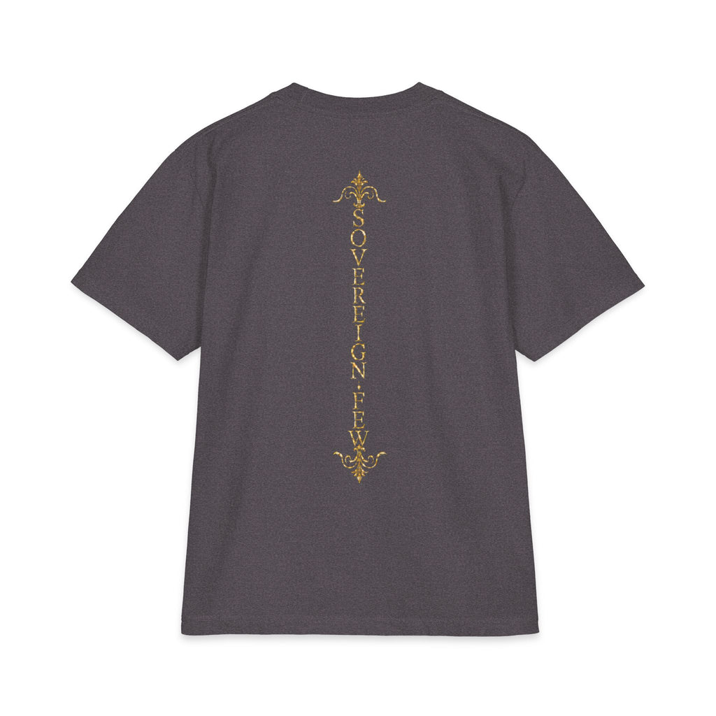 Sovereign Blessings T‑Shirt — Ornate Gold Script Short Sleeve
