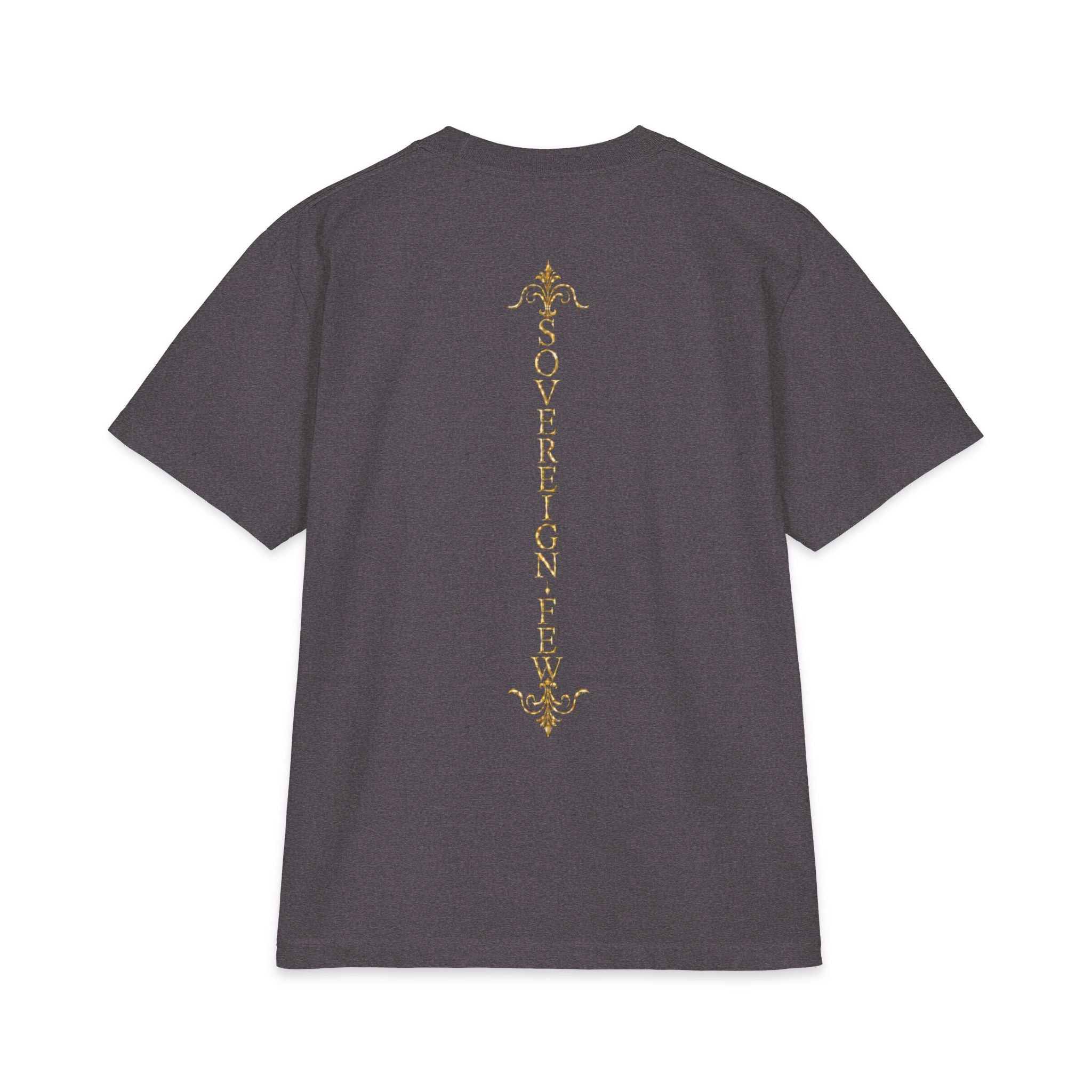 Sovereign Blessings T‑Shirt — Ornate Gold Script Short Sleeve