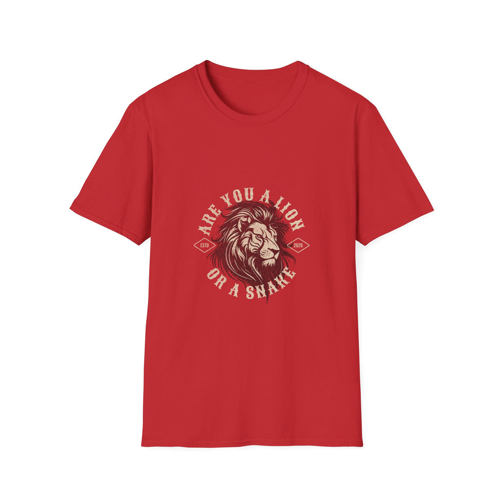 Are You a Lion or a Snake? Graphic Tee — Vintage Lion Emblem T-Shirt