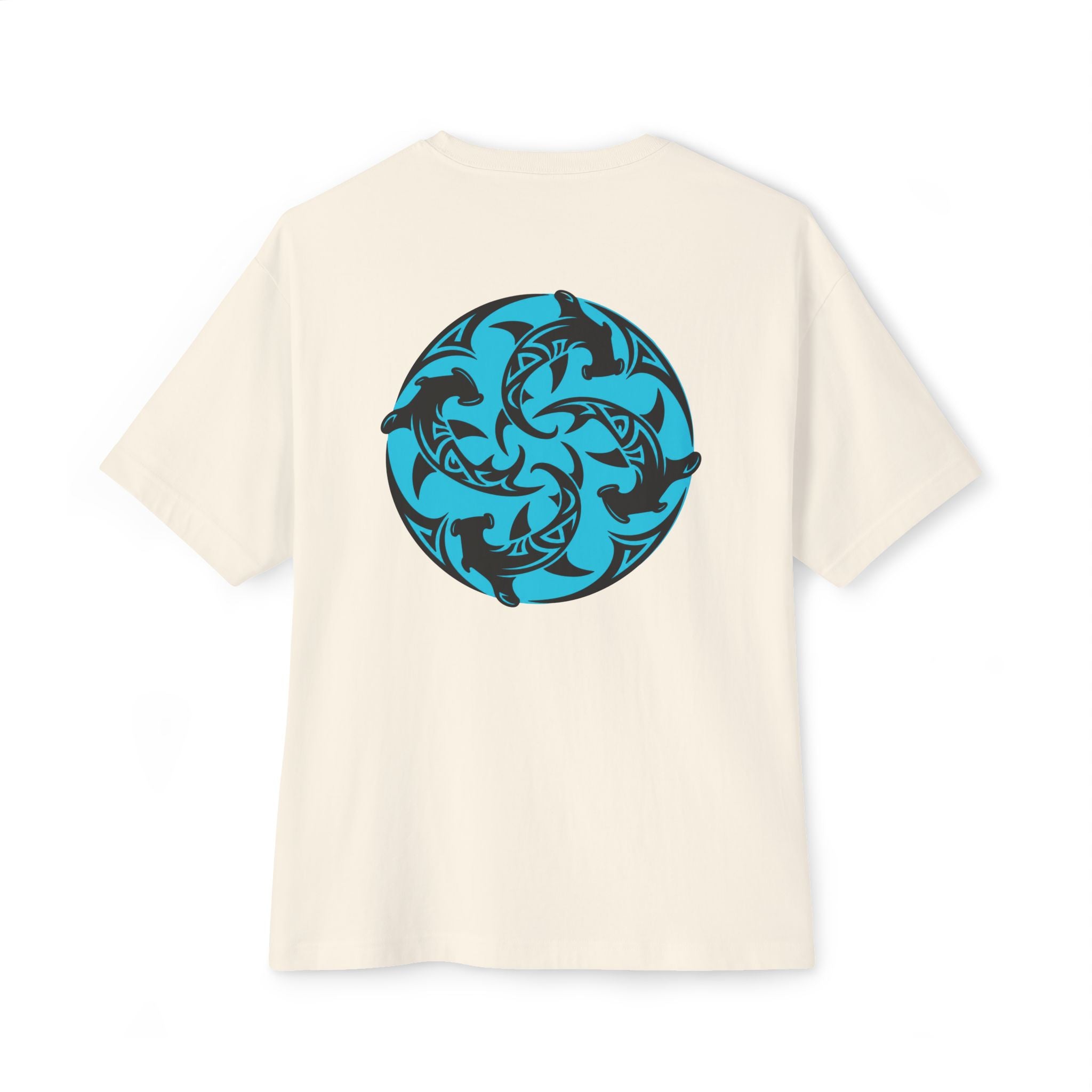 Shark Mandala Tee — Ocean Tribal Graphic Boxy T‑Shirt