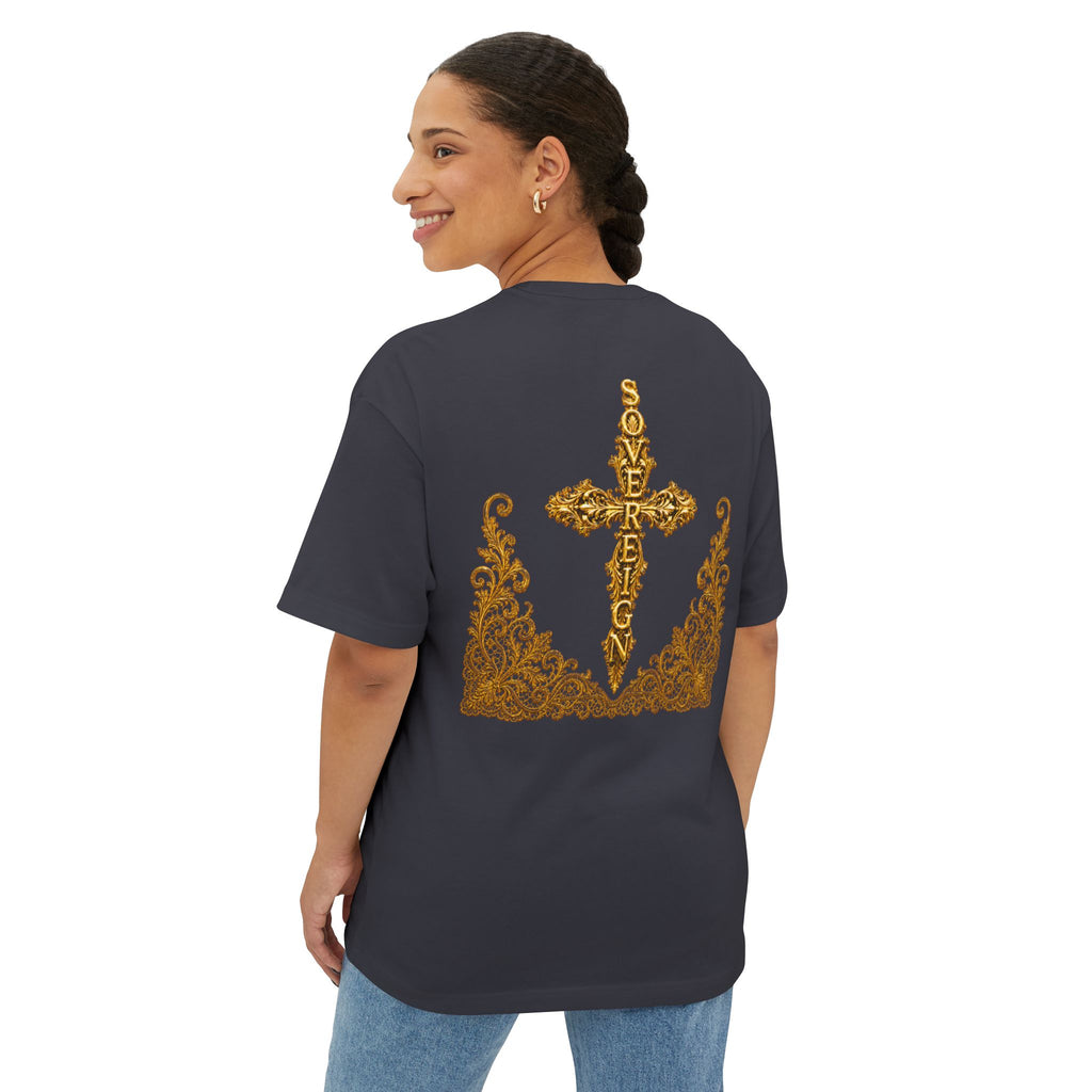Sovereign Gold Cross T‑Shirt — Ornate Religious Graphic Tee