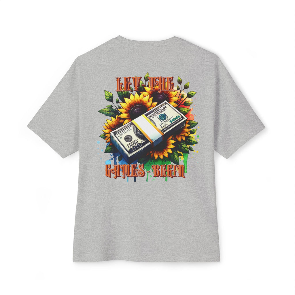 Money & Sunflowers Graphic Tee — "Let the Money Bloom" Oversized Boxy T‑Shirt