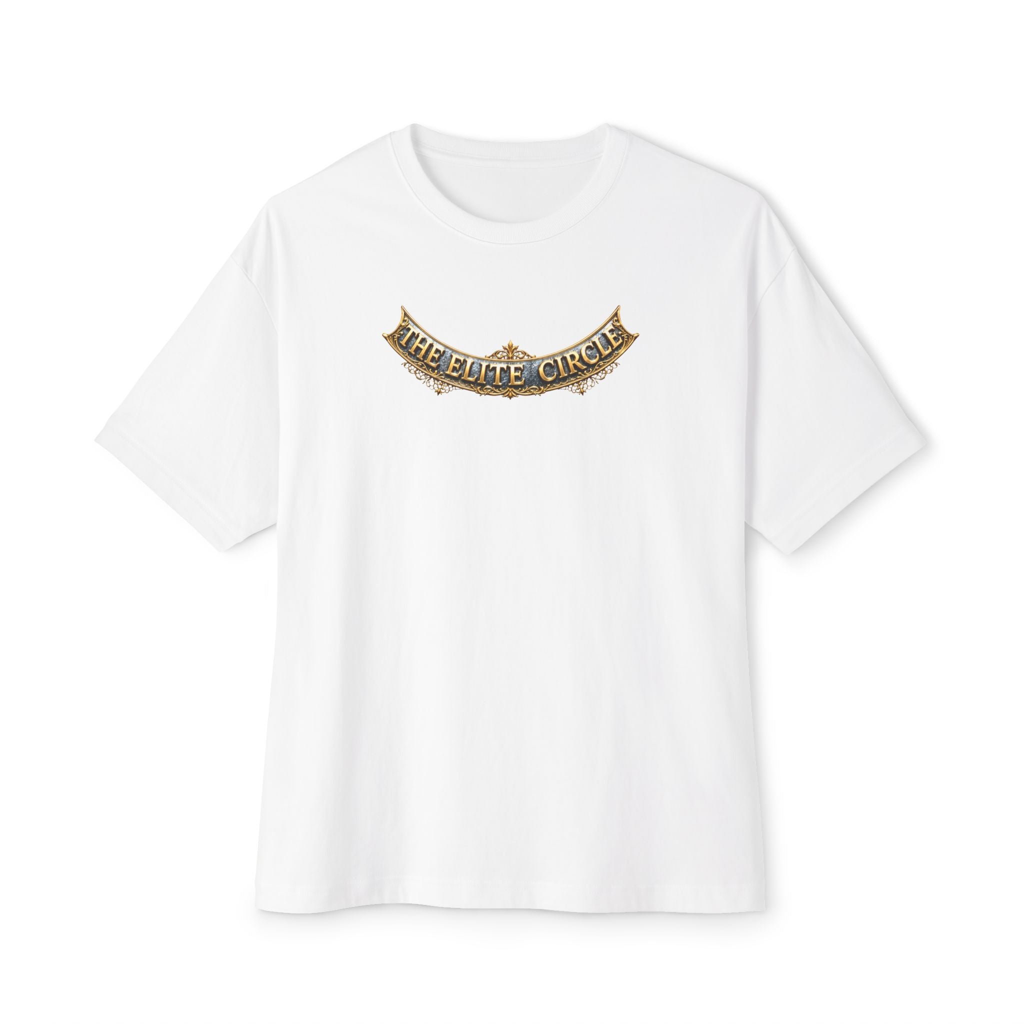 The Elite Circle Graphic Tee — Oversized Boxy White T-Shirt
