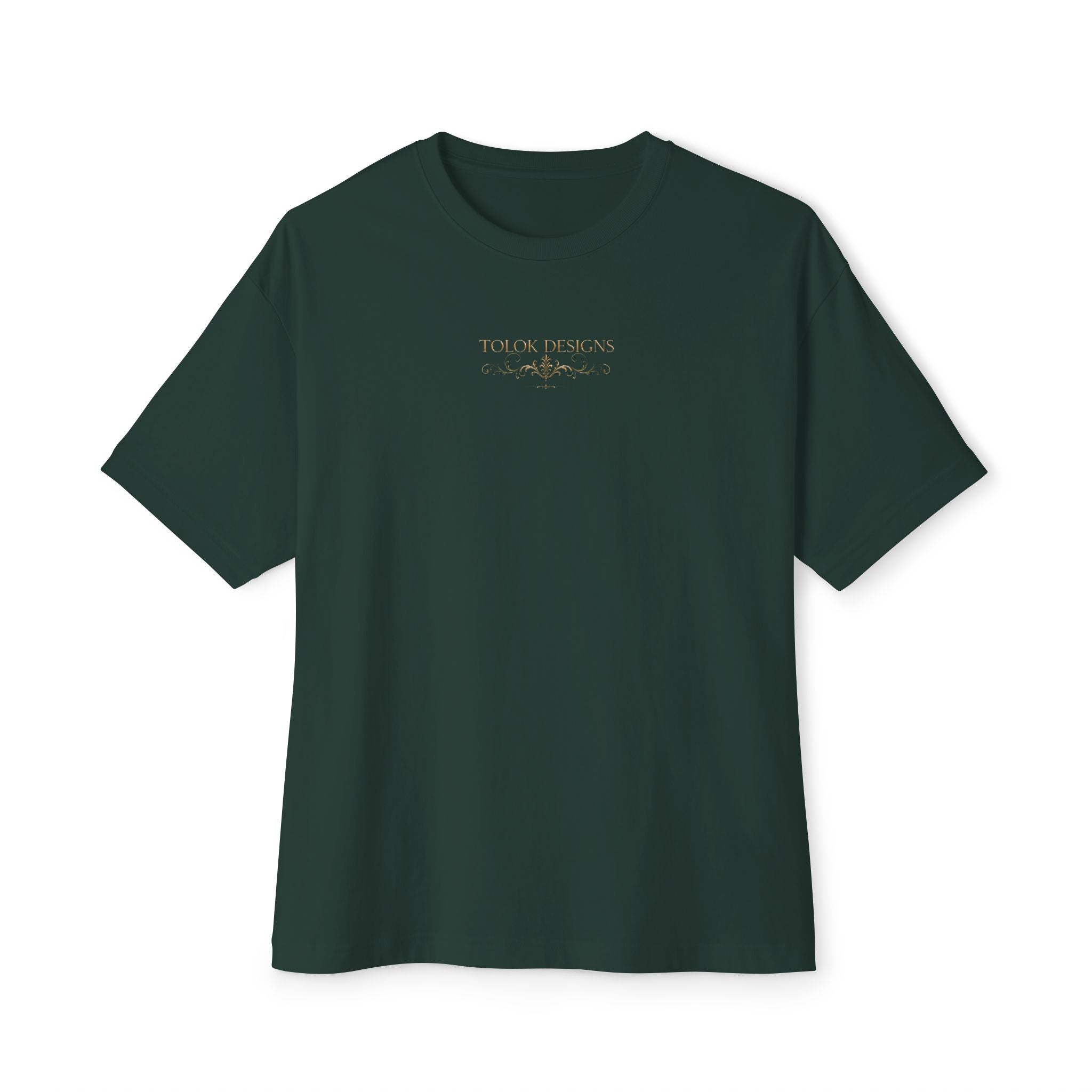 Boxy Tee — Elegant Monogram 'TD' Logo Oversized White T‑Shirt