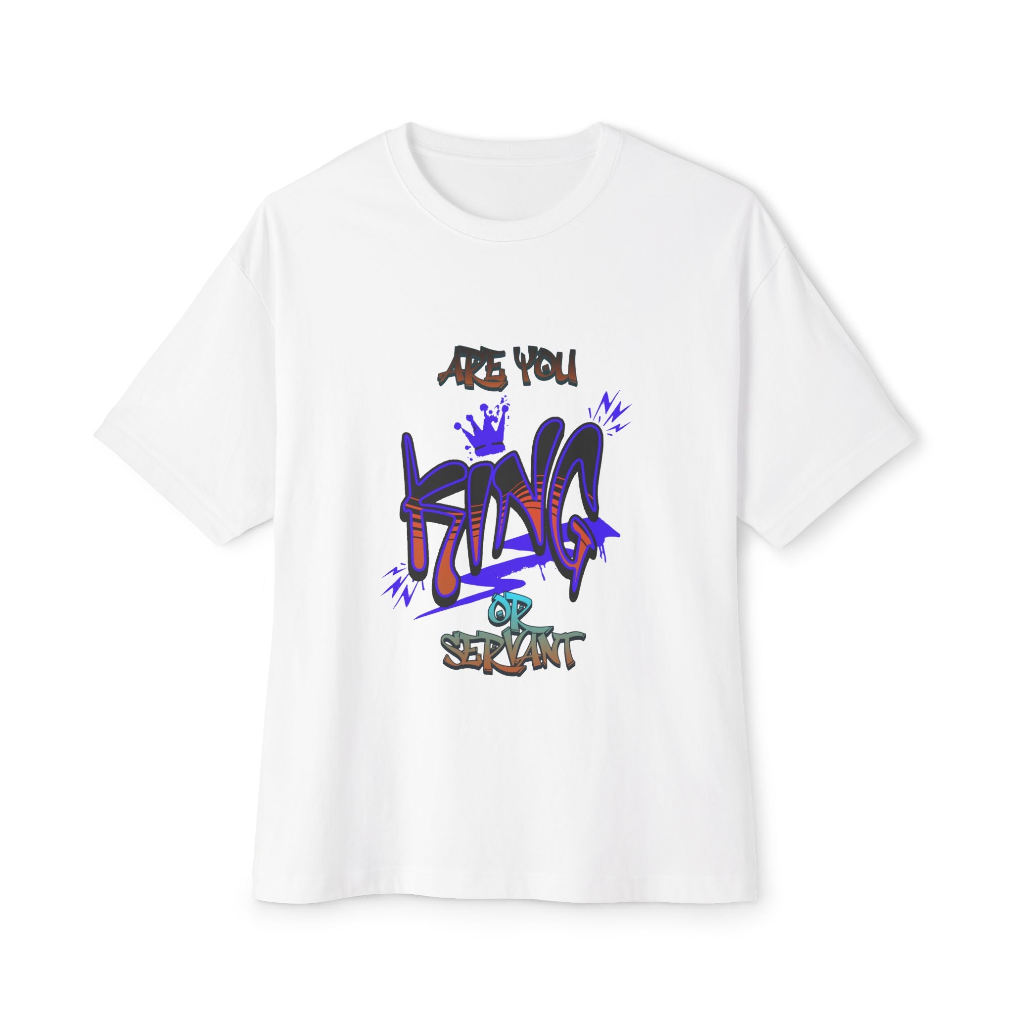 King Graffiti Tee — "Are You King" Streetwear Boxy T‑Shirt