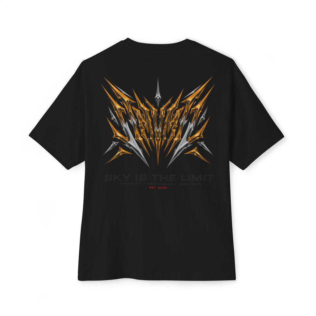 Sky Is The Limit Graphic Tee — Futuristic Tribal Backprint Cotton T-Shirt