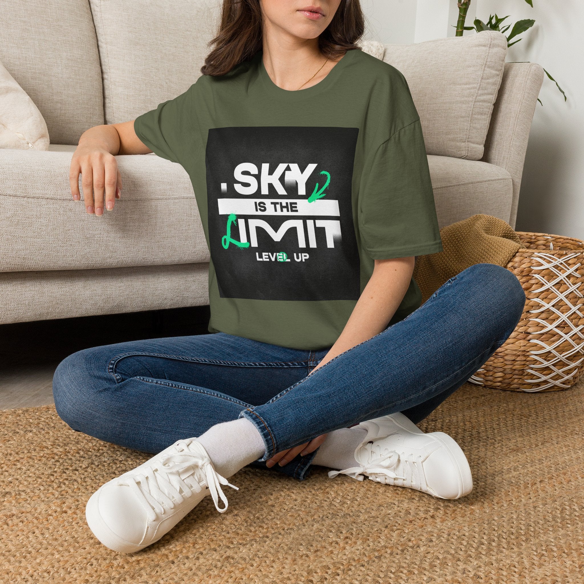 Sky Is the Limit T-Shirt — Level Up Motivational Graphic Tee