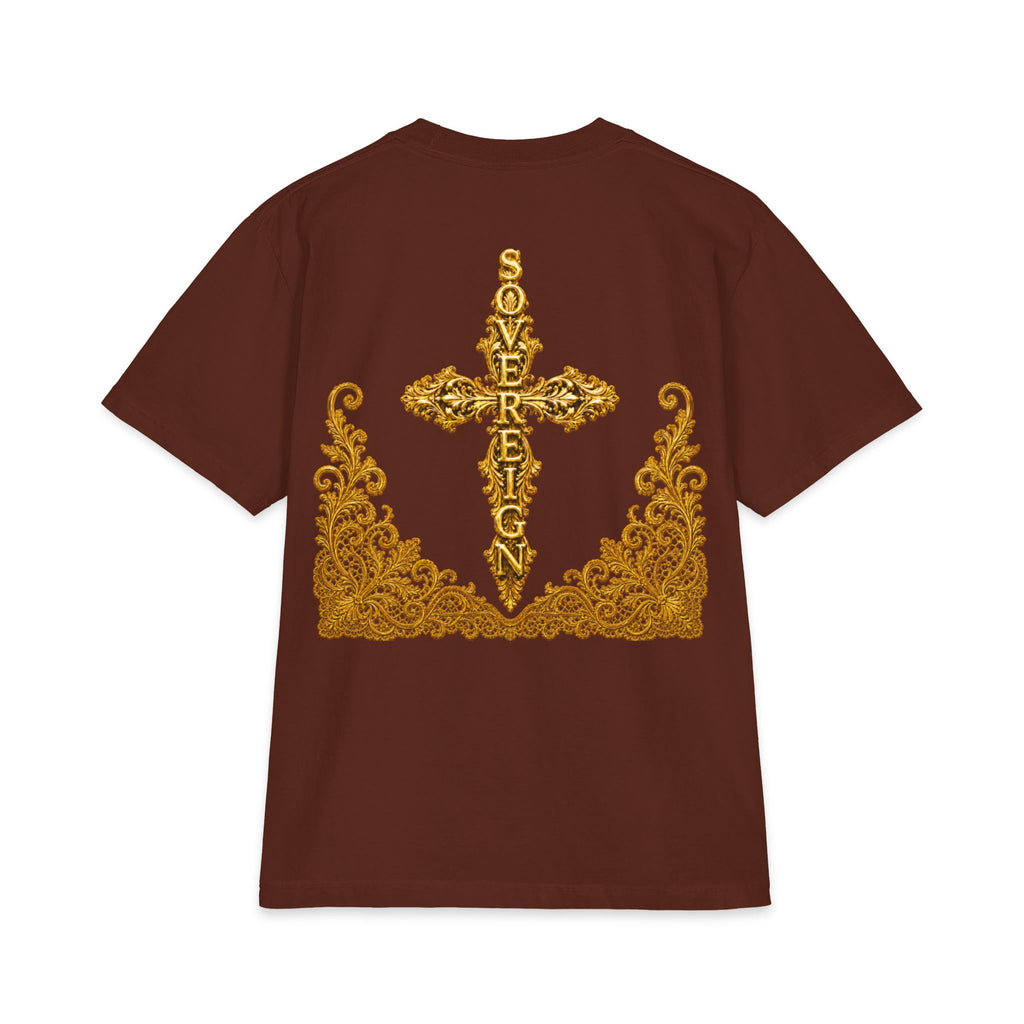 Sovereign Gold Cross T‑Shirt — Ornate Religious Graphic Tee