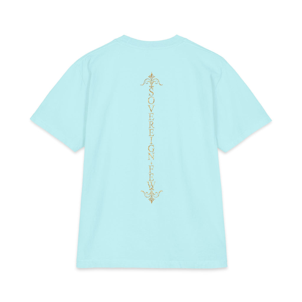Sovereign Blessings T‑Shirt — Ornate Gold Script Short Sleeve