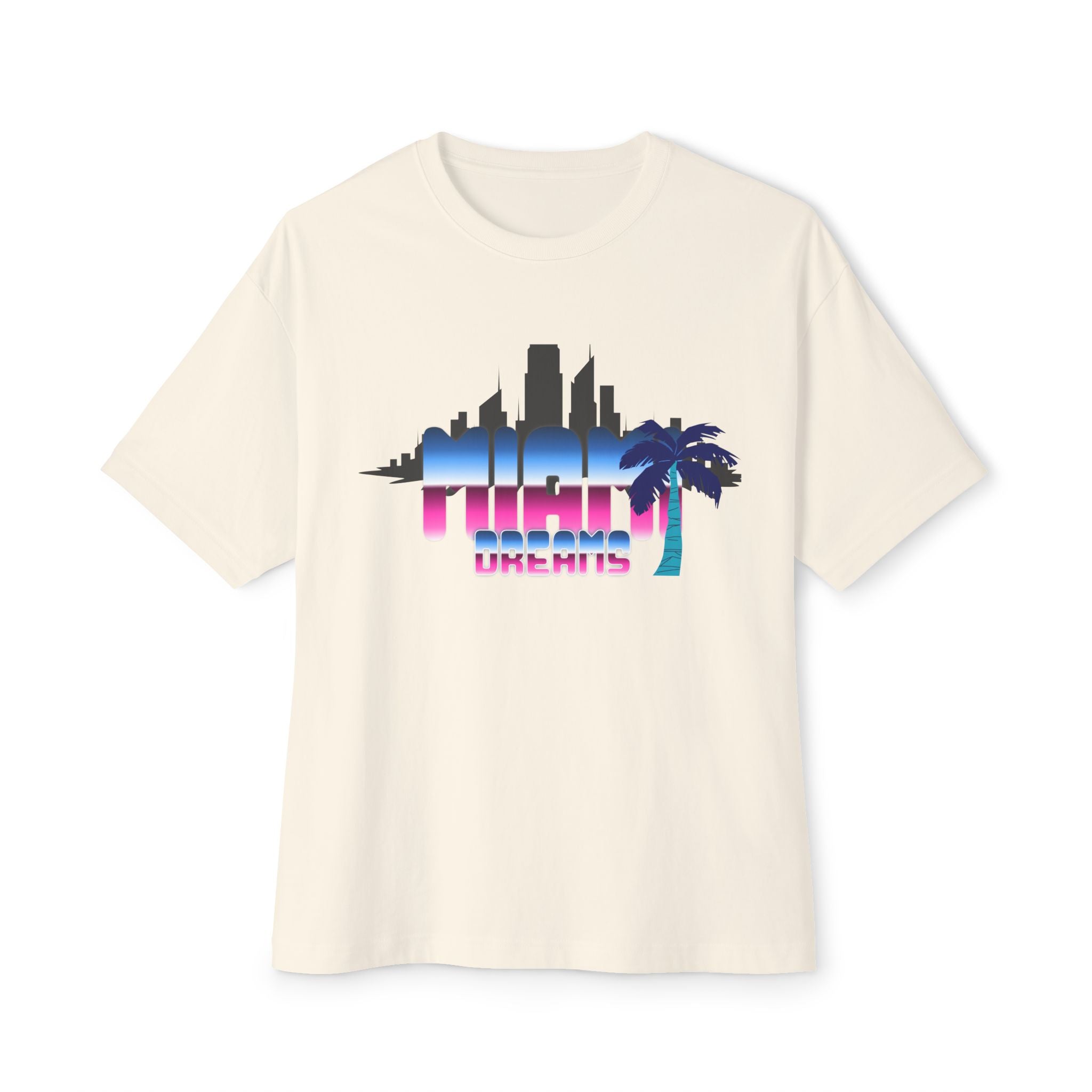 Retro Miami Skyline Tee — "High Limits" Vaporwave Palm Graphic
