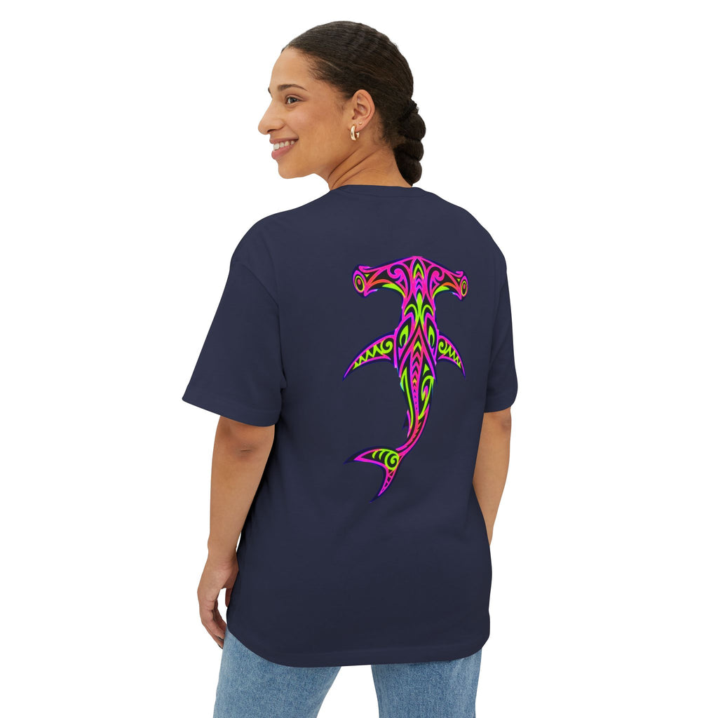 Hammerhead Shark Tee — Tribal Neon Hammerhead Graphic Shirt