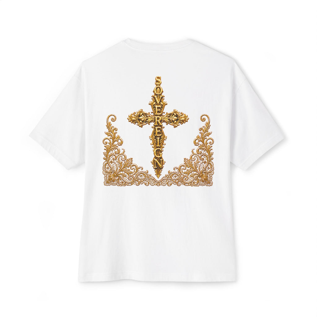 Sovereign Gold Cross T‑Shirt — Ornate Religious Graphic Tee
