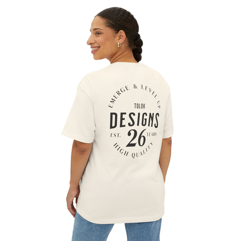 Boxy Tee - 'Designs 26' Minimal Logo Oversized T-Shirt