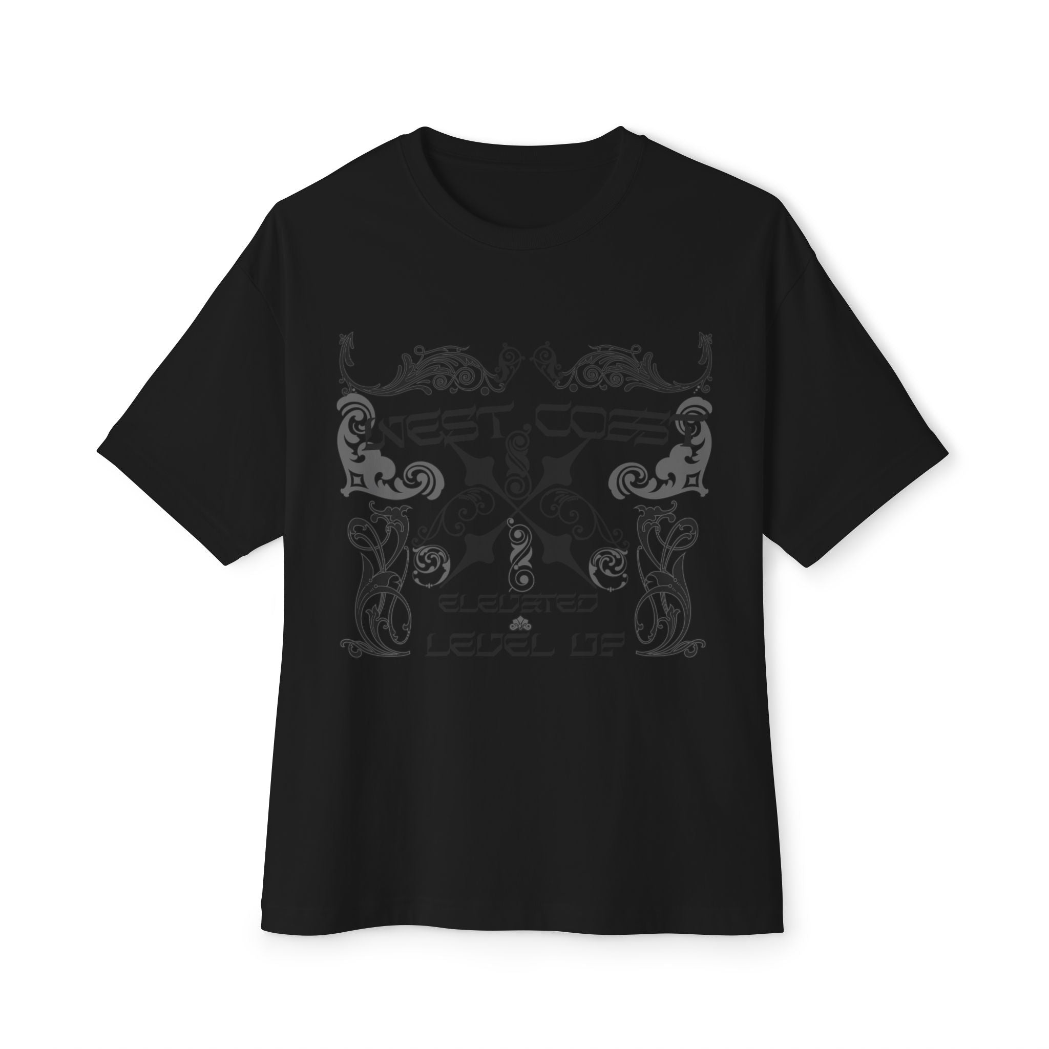 Boxy Tee — Retro Gothic Floral 'Next Level Up' Graphic Shirt