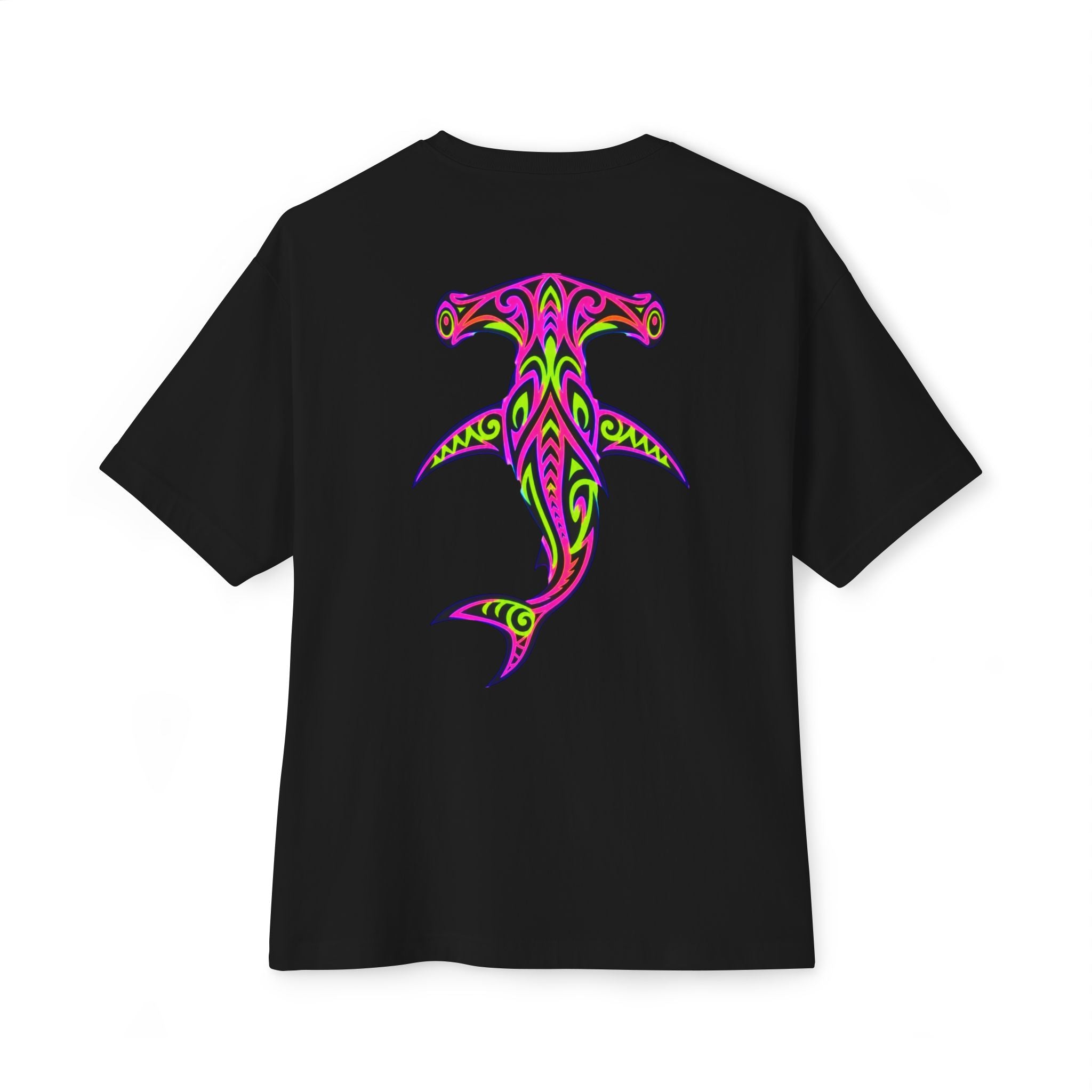 Hammerhead Shark Tee — Tribal Neon Hammerhead Graphic Shirt
