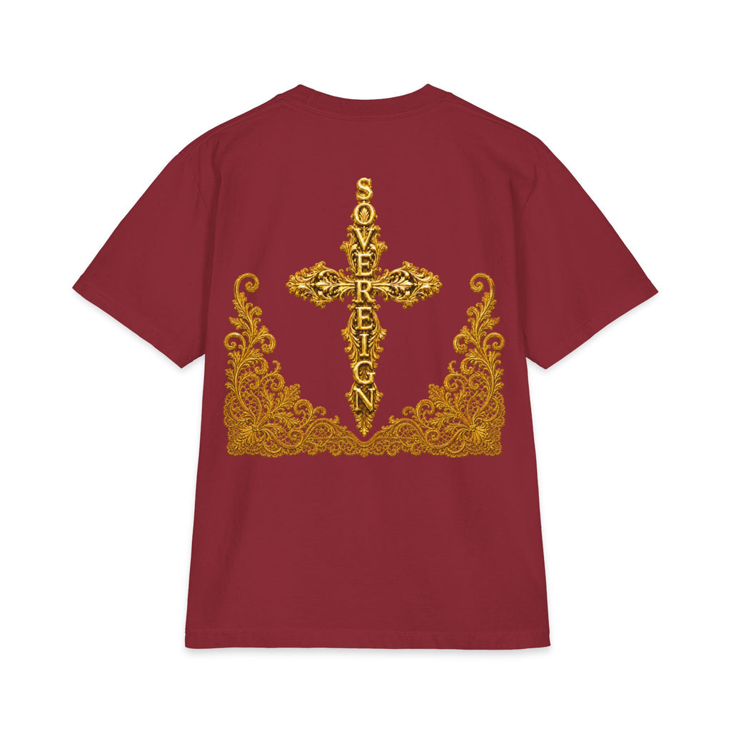 Sovereign Gold Cross T‑Shirt — Ornate Religious Graphic Tee