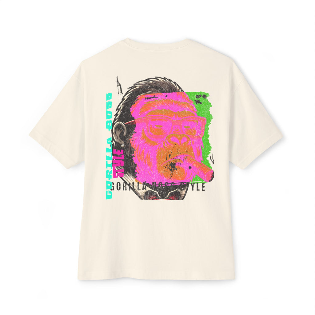 Graphic Tee — Neon Glitch Portrait Boxy T-Shirt