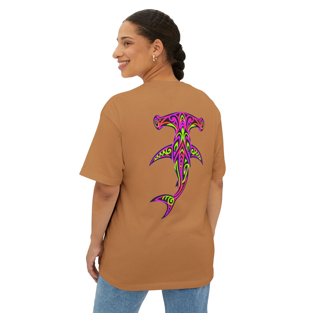 Hammerhead Shark Tee — Tribal Neon Hammerhead Graphic Shirt