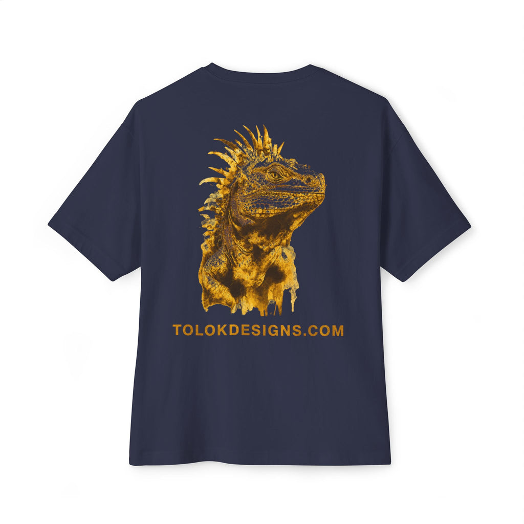 Iguana Graphic Tee — Tropical Reptile Print Oversized Boxy T‑Shirt