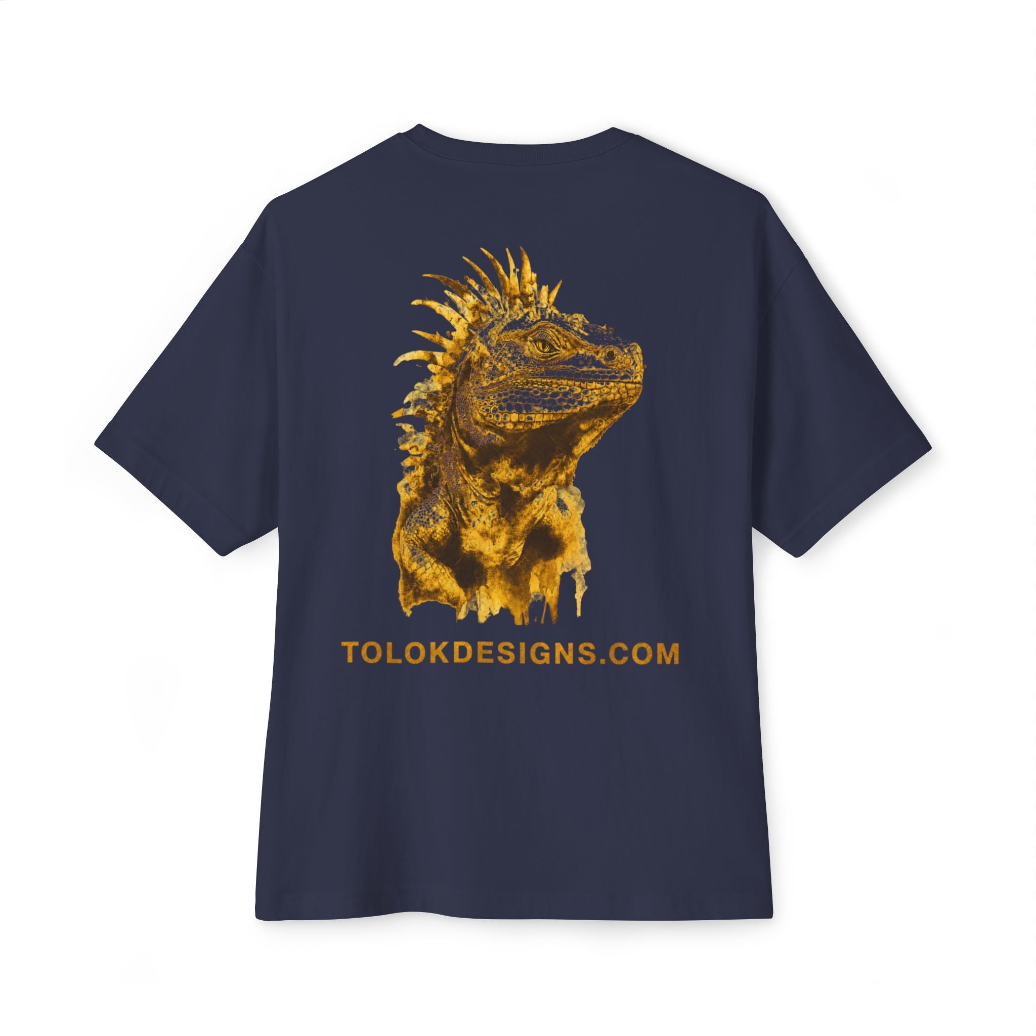Iguana Graphic Tee — Tropical Reptile Print Oversized Boxy T‑Shirt