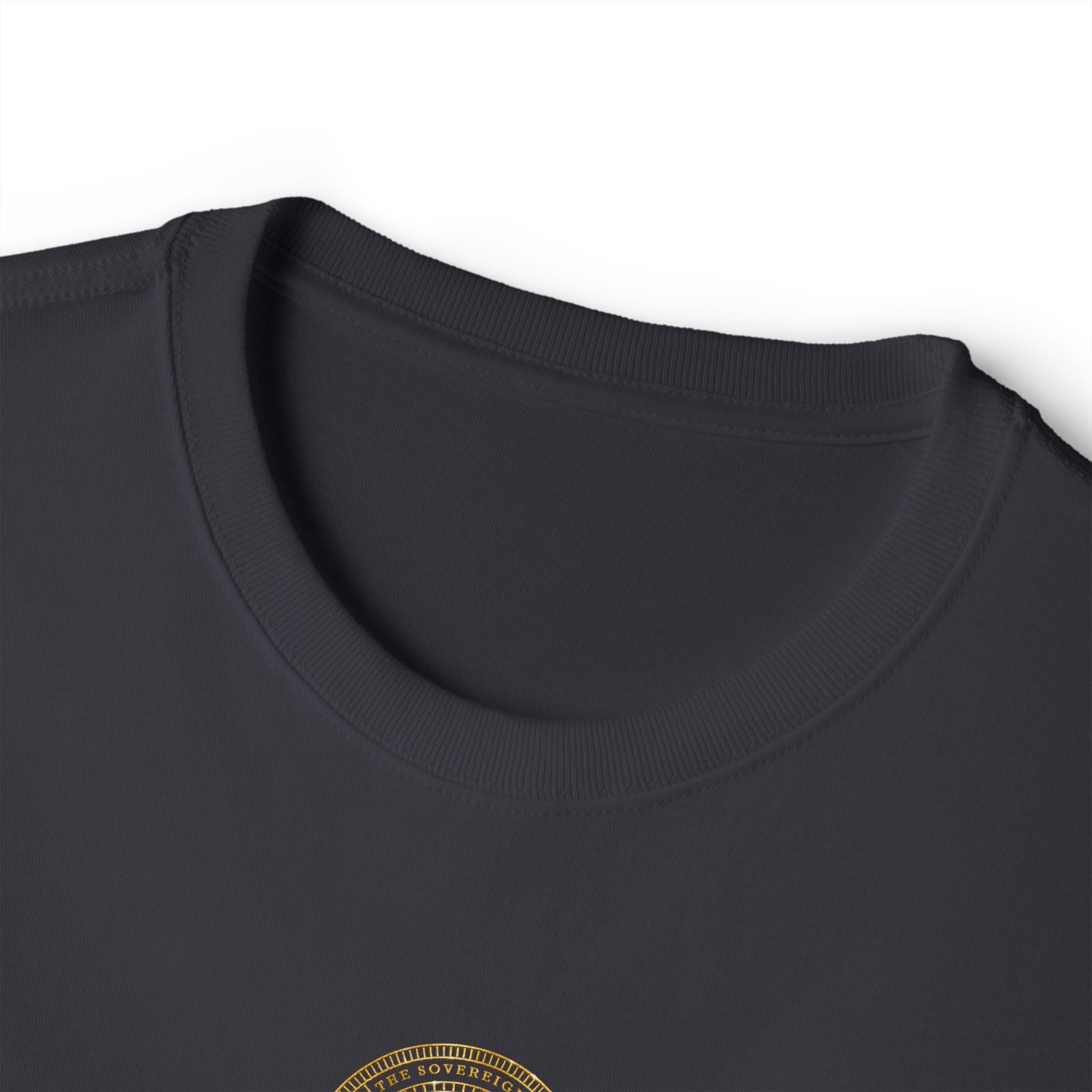 Minimalist 'Lucky Coin' Oversized Tee — Small Gold Coin Graphic Chest Print