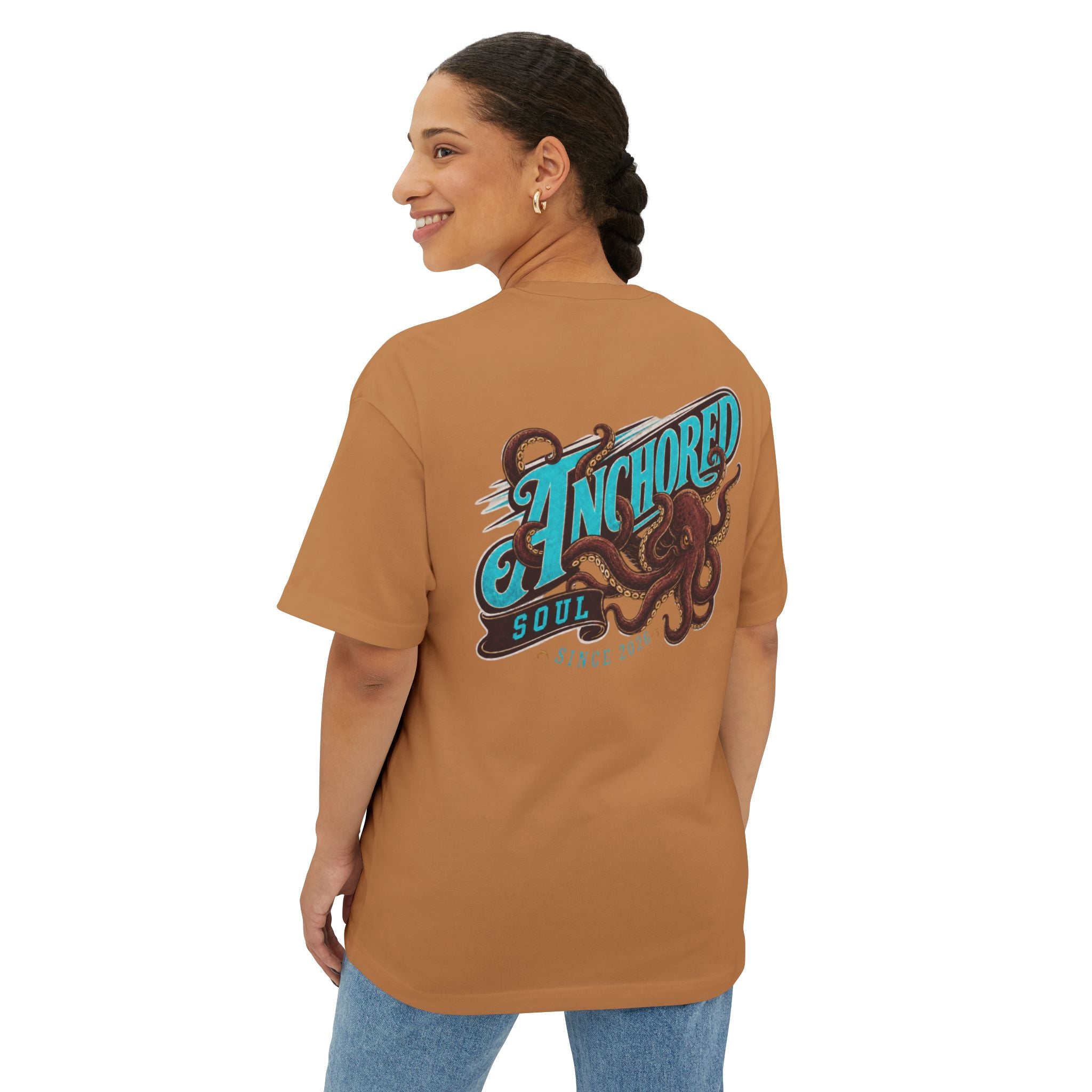 Anchored Soul Octopus Tee — Graphic Oversized Boxy T-Shirt