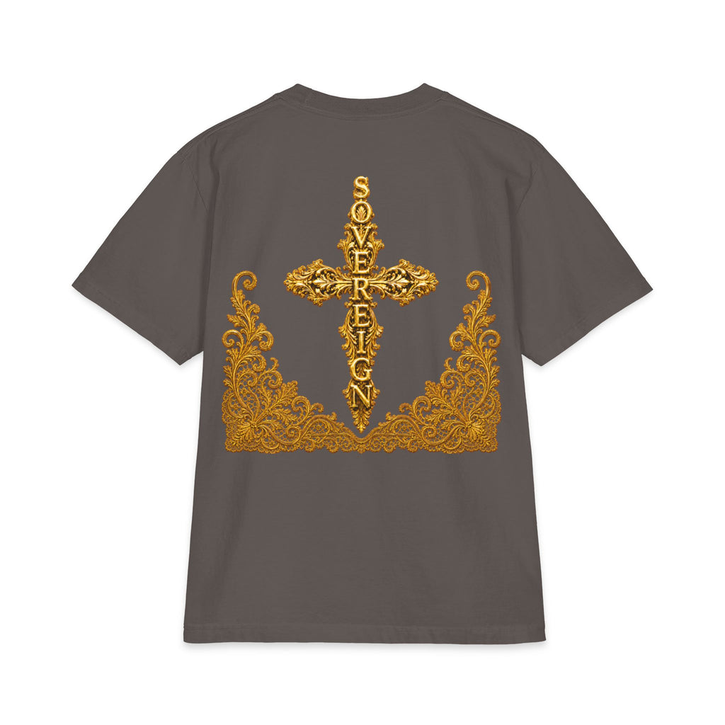 Sovereign Gold Cross T‑Shirt — Ornate Religious Graphic Tee