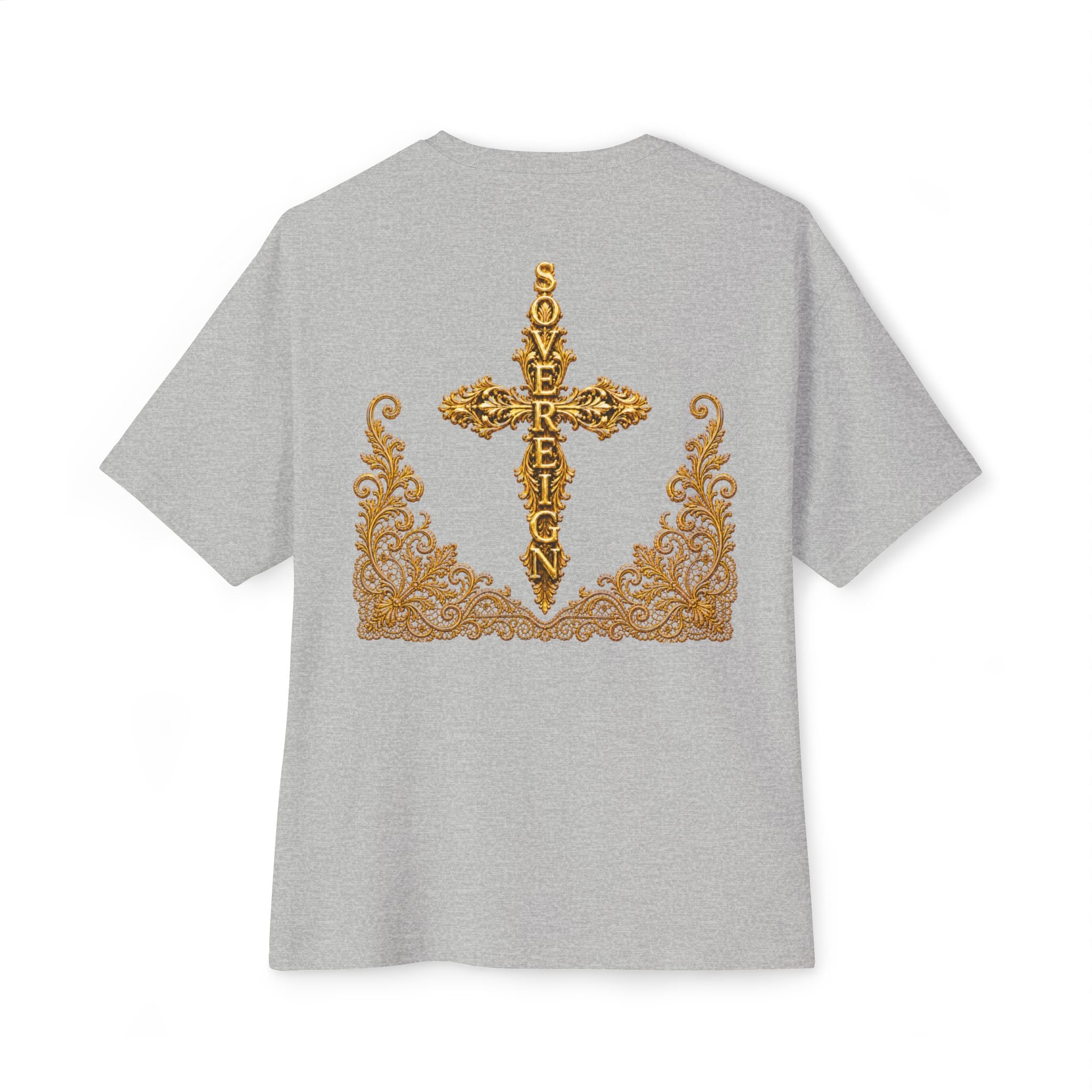 Sovereign Gold Cross T‑Shirt — Ornate Religious Graphic Tee