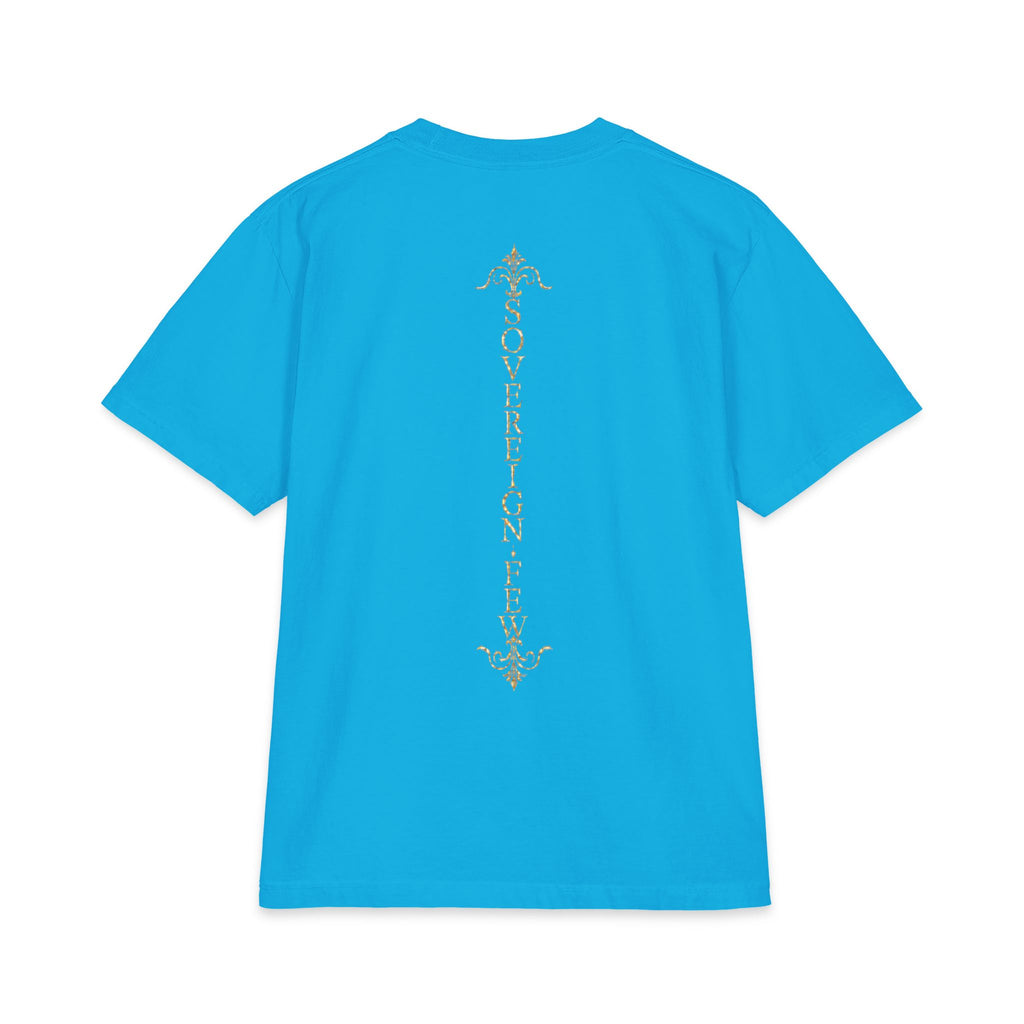 Sovereign Blessings T‑Shirt — Ornate Gold Script Short Sleeve