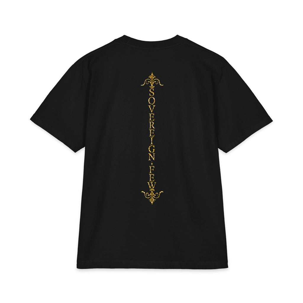 Sovereign Blessings T‑Shirt — Ornate Gold Script Short Sleeve