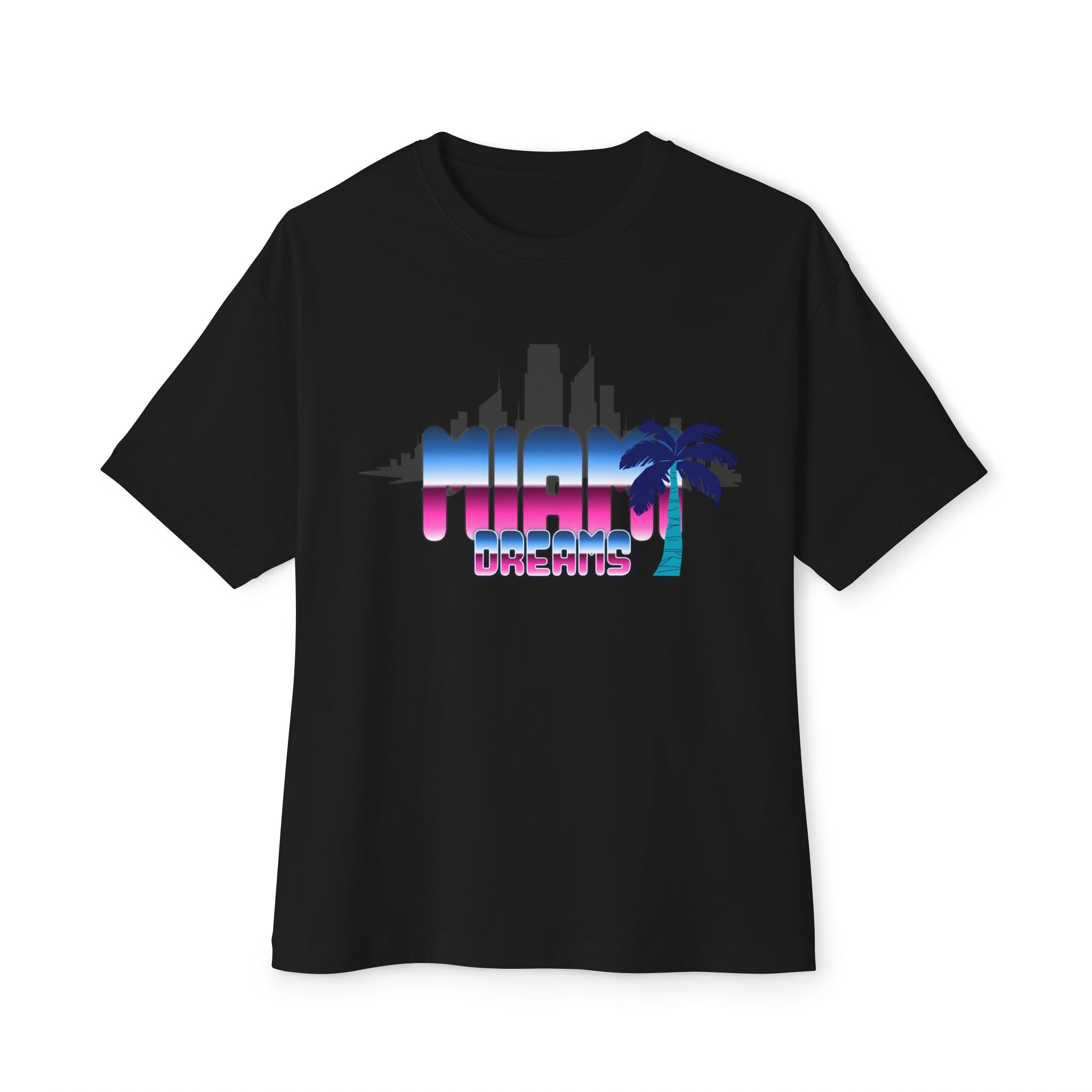 Retro Miami Skyline Tee — "High Limits" Vaporwave Palm Graphic
